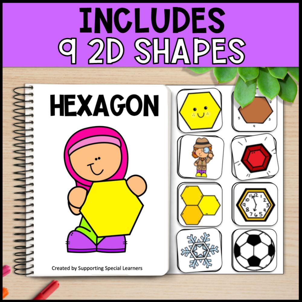 2D Shapes Adapted Books - Special Education and Kindergarten