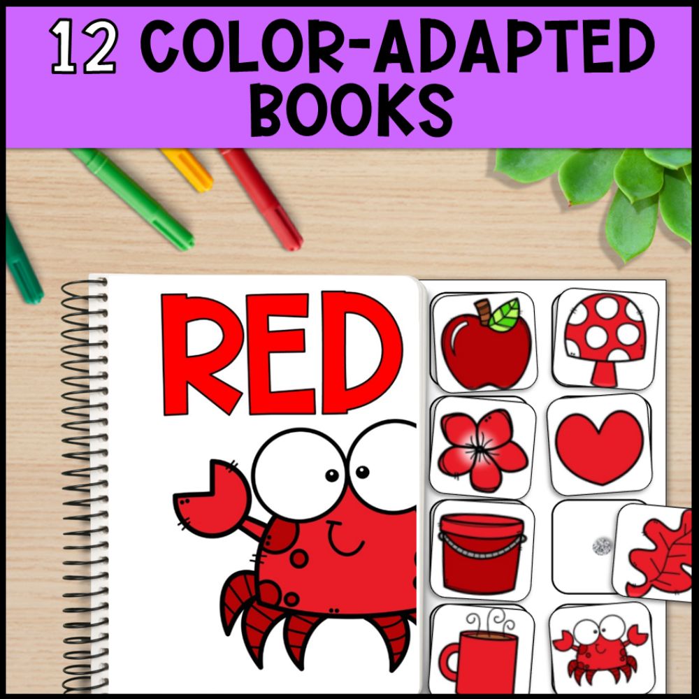 adapted books alphabet shapes and color - special education 12 color adapted books