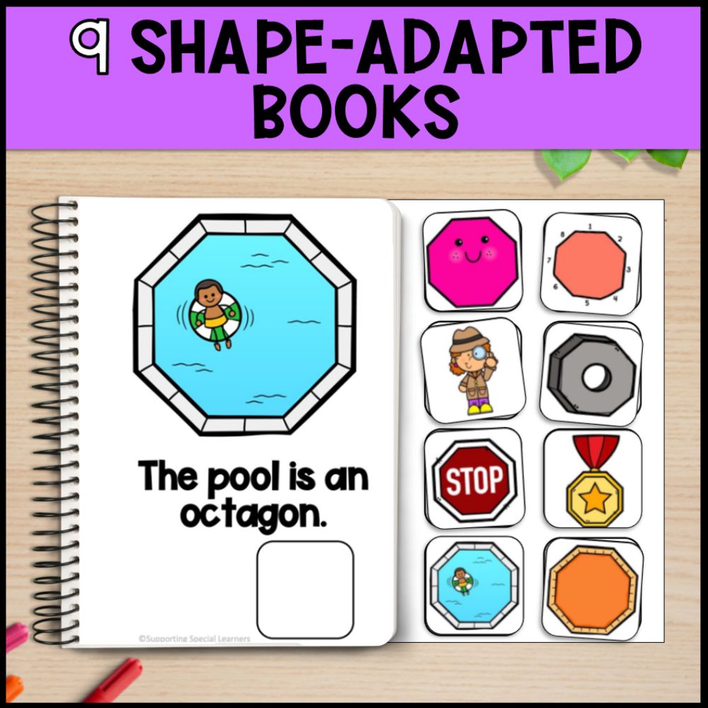 adapted books alphabet shapes and color -special education 9 shape adapted Books
