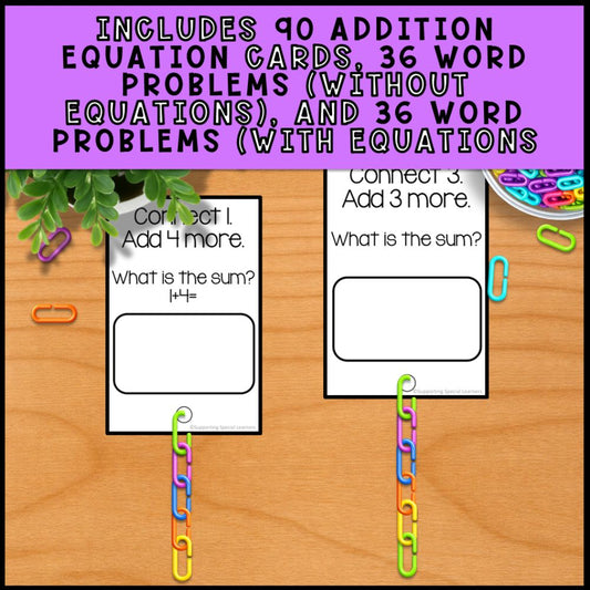 Addition Linking Chains: Fine Motor Activity - Math Centers