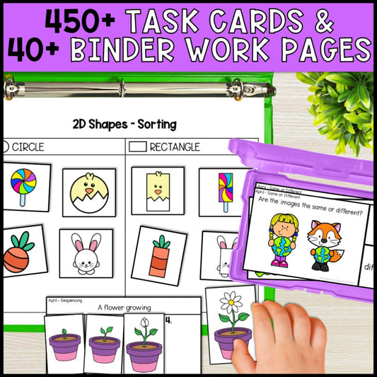 April Basic Concepts Worksheets for Special Education: ELA and Math