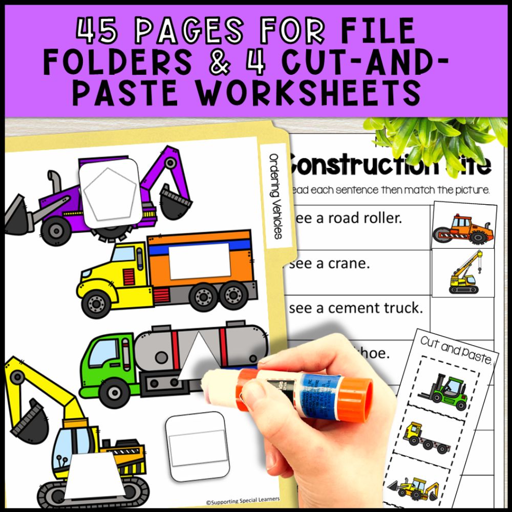 Construction Theme Math and Literacy Centers - Special Education