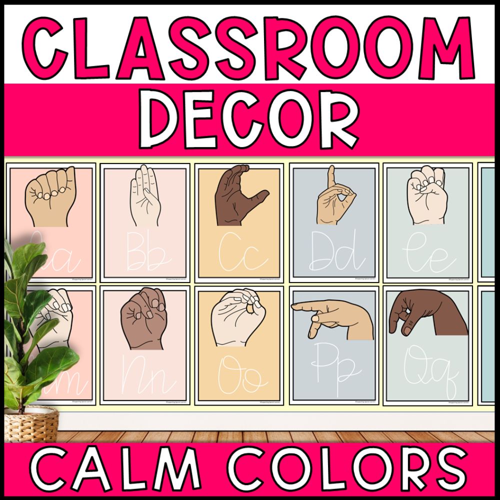Calm Pastel Classroom Decor: Modern Muted Colors - Editable Pages