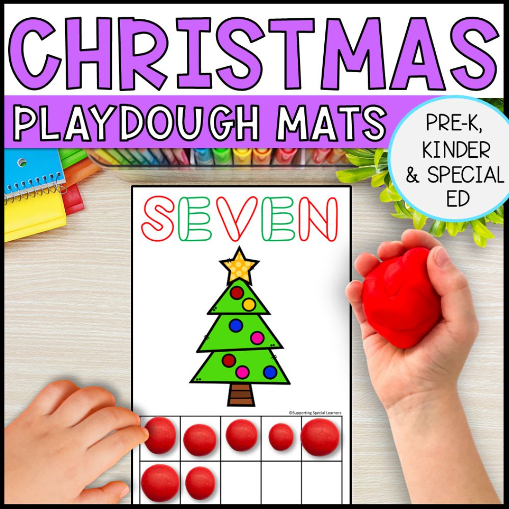 Christmas Playdough Mats: Counting using Ten Frame - Math Centers