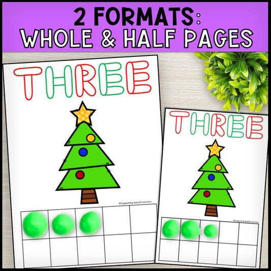 Christmas Playdough Mats: Counting using Ten Frame - Math Centers