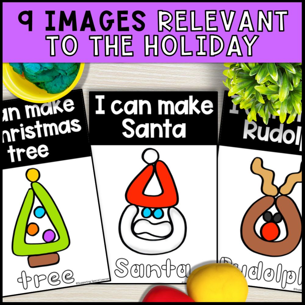 Christmas Playdough Mats: Counting using Ten Frame - Math Centers