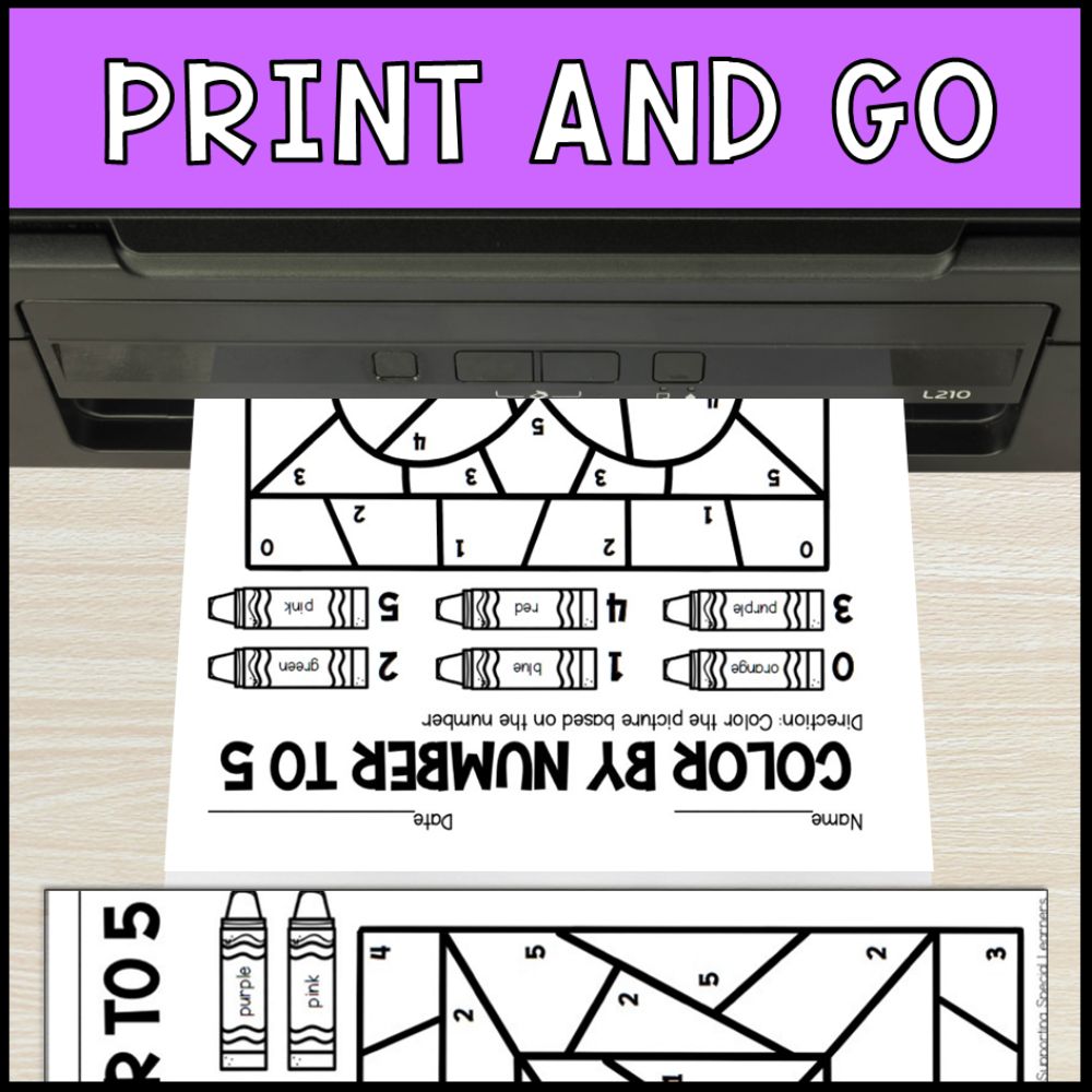 Color by Number 0 to 5 Bundle - Special Education