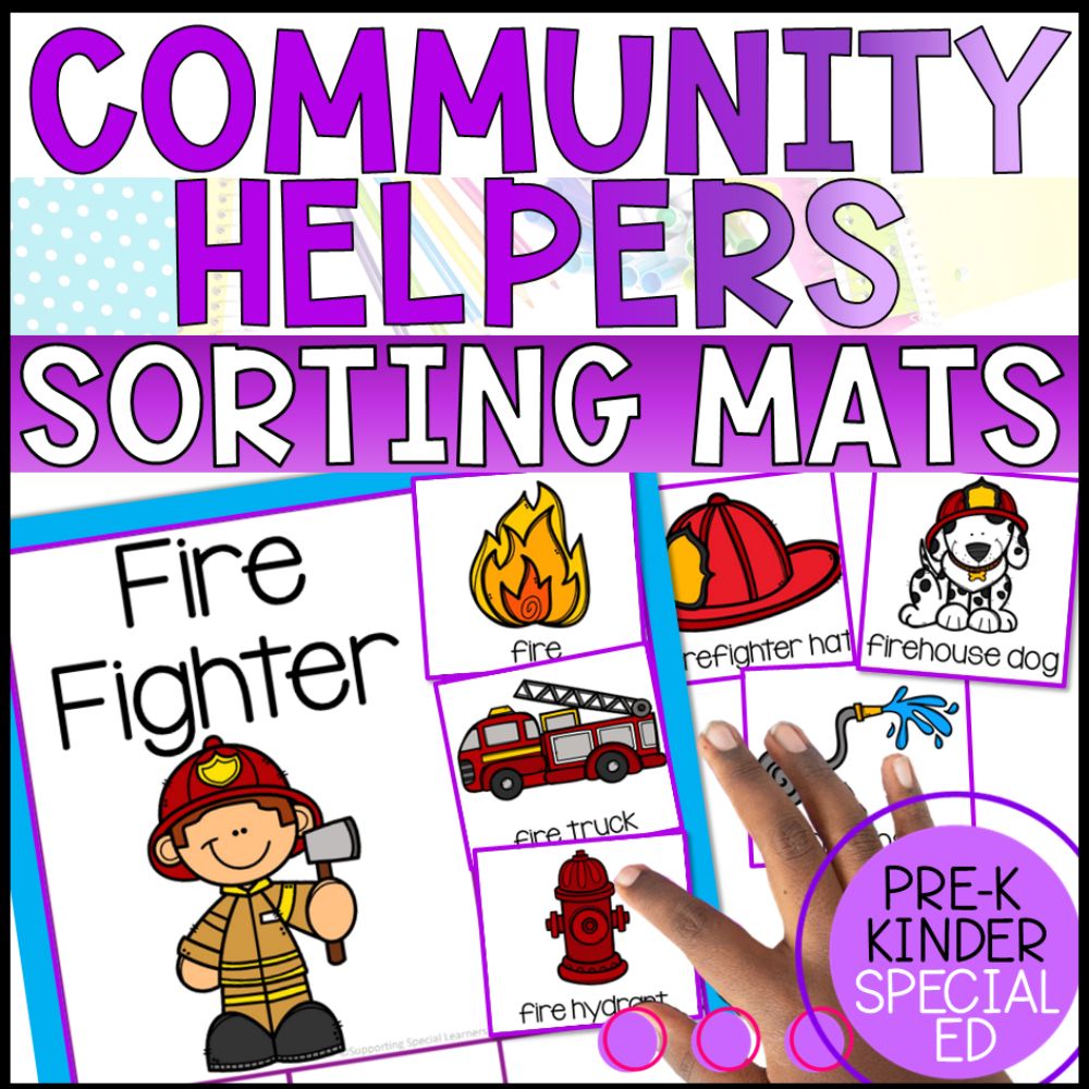 community helpers sorting activities cover