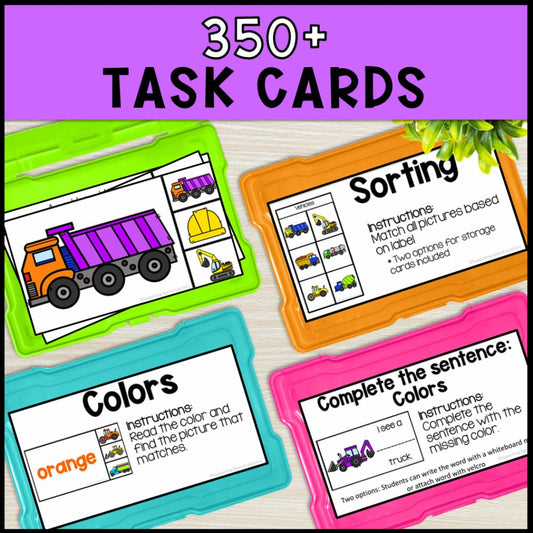 Construction Theme Math and Literacy Centers - Special Education