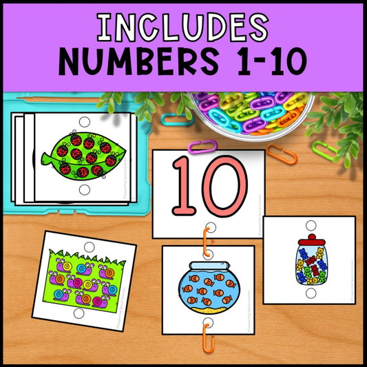 Counting 1 to 10 Linking Chains: Fine Motor Activities - Math Centers