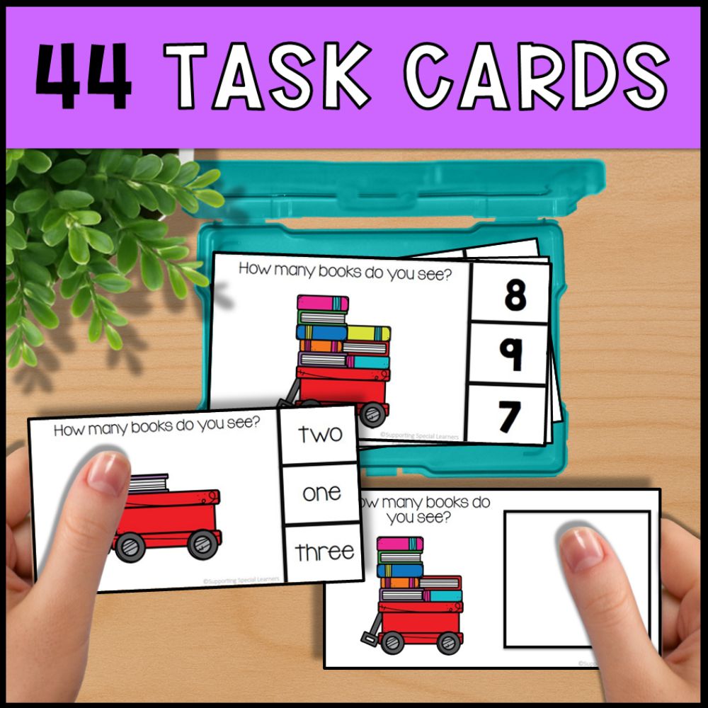 Counting Books 0 to 10: Adapted Book, 44 Task Cards and 5 File Folders
