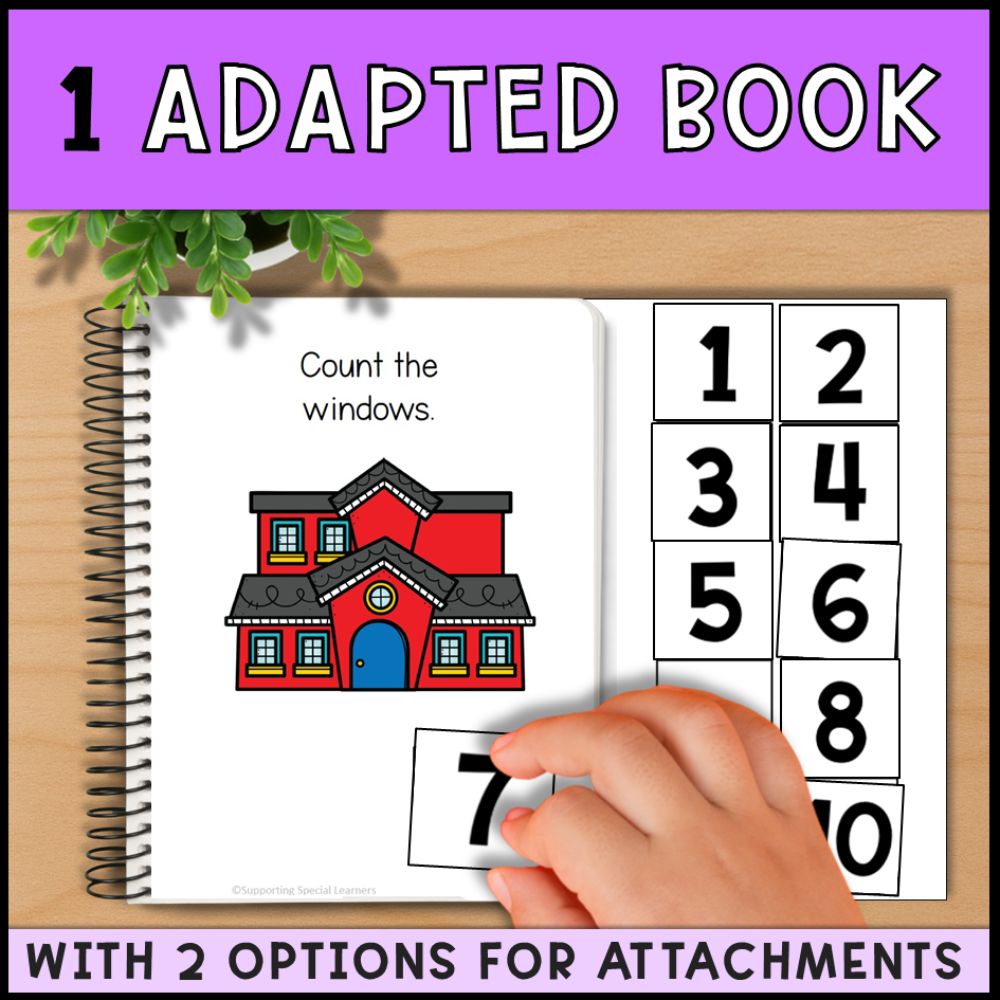 Counting Windows 0 to 10: Adapted Book, 44 Task Cards & 5 File Folders