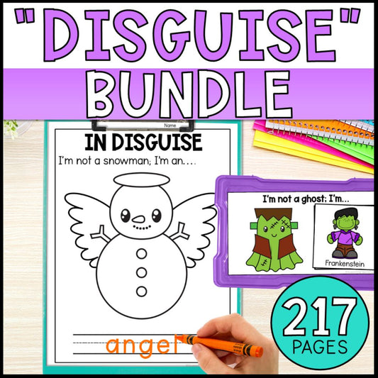 disguise it holiday bundle - adapted books task cards and more cover