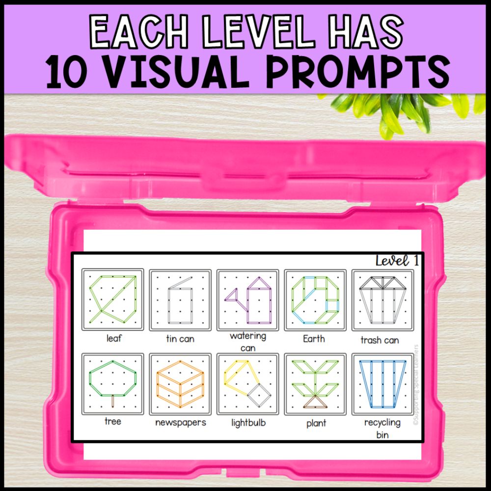 Earth Day Geoboard Task Cards - Special Education