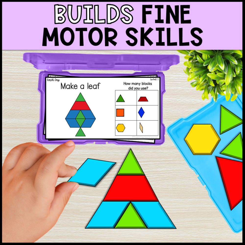Earth Day Pattern Block Mats and Task Cards - Special Education
