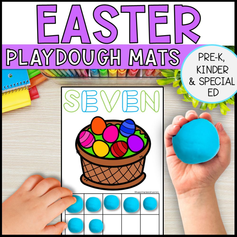 Easter Playdough Mats: Counting using Ten Frame - Math Centers