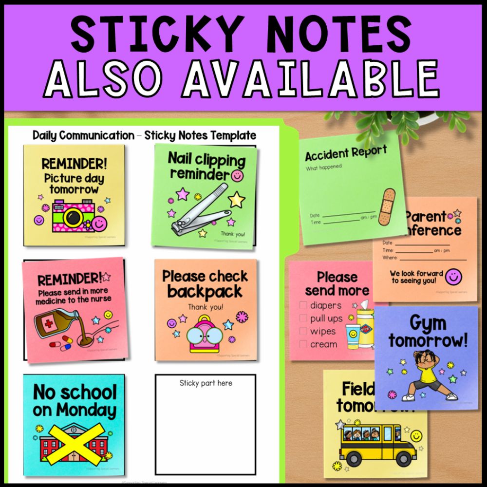 Editable Daily Communication Sheet with Positive Notes
