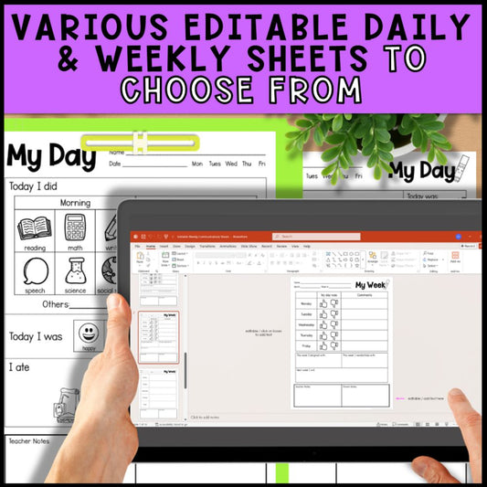 Editable Daily Communication Sheet with Positive Notes