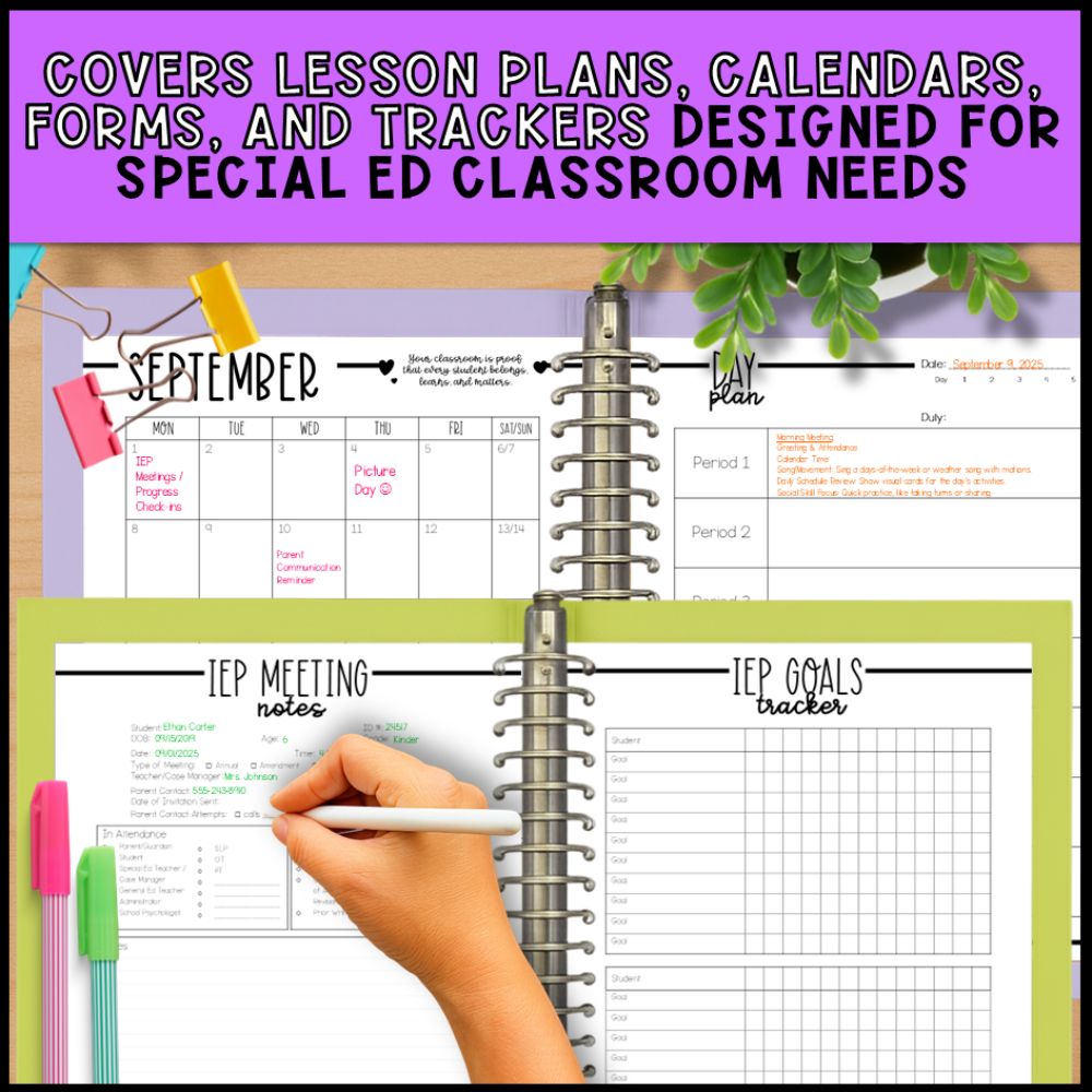 Editable Special Education Teacher Planner - Daily & Weekly