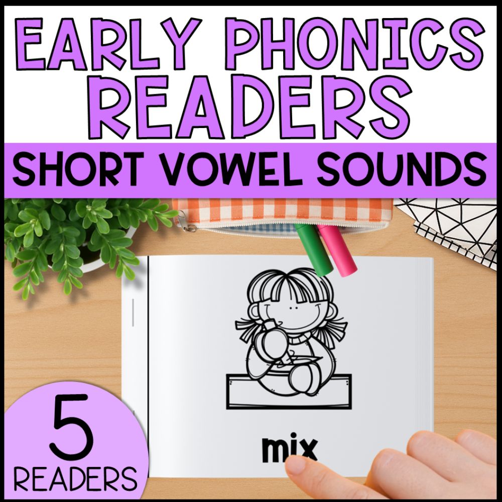 Emergent Readers 5 Short Vowel Readers (Single Sight Word)