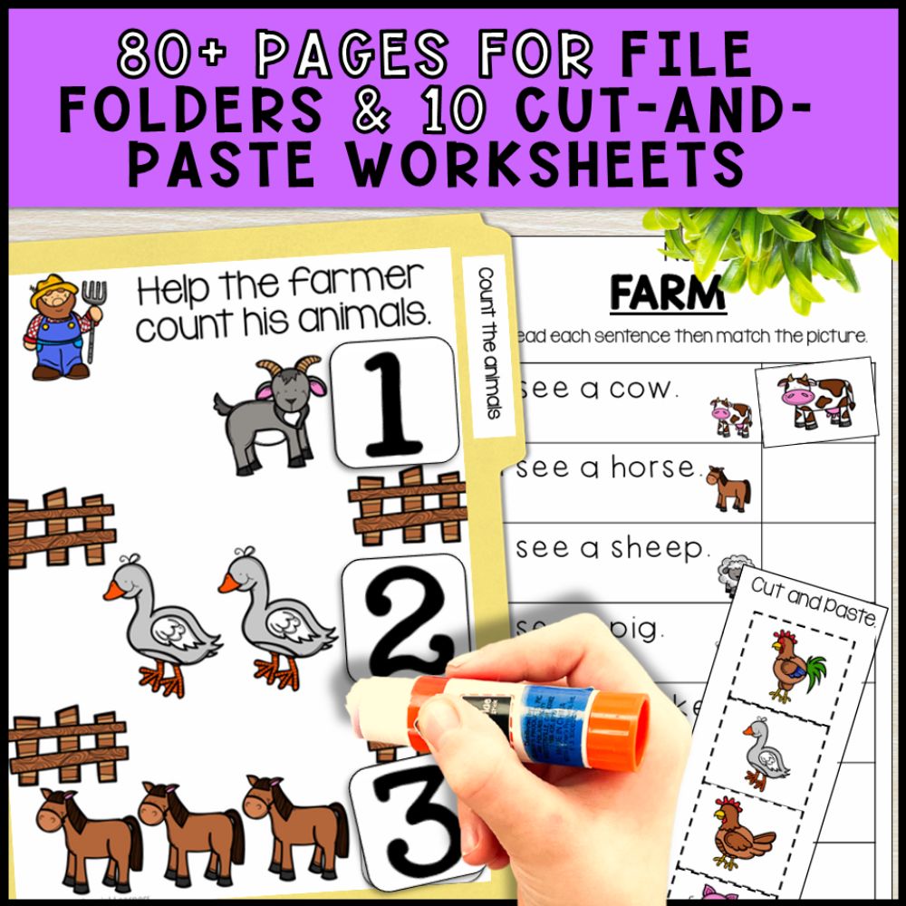 Farm Theme Math and Literacy Centers: Special Education & Kindergarten