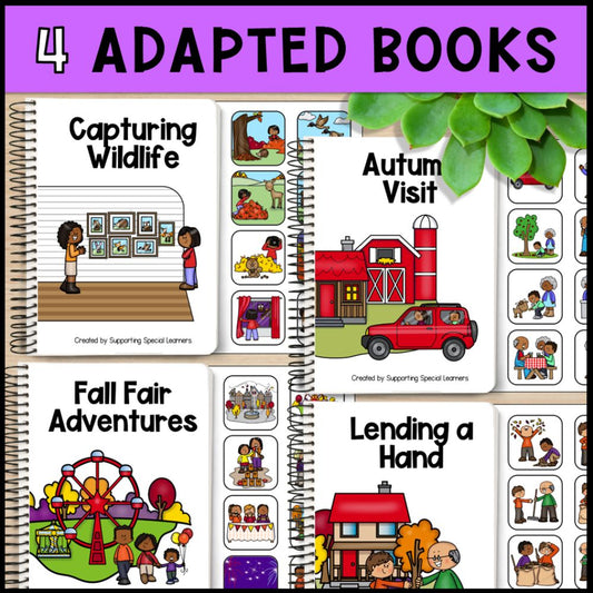 Fall Adapted Books with Comprehension Activities - Special Education