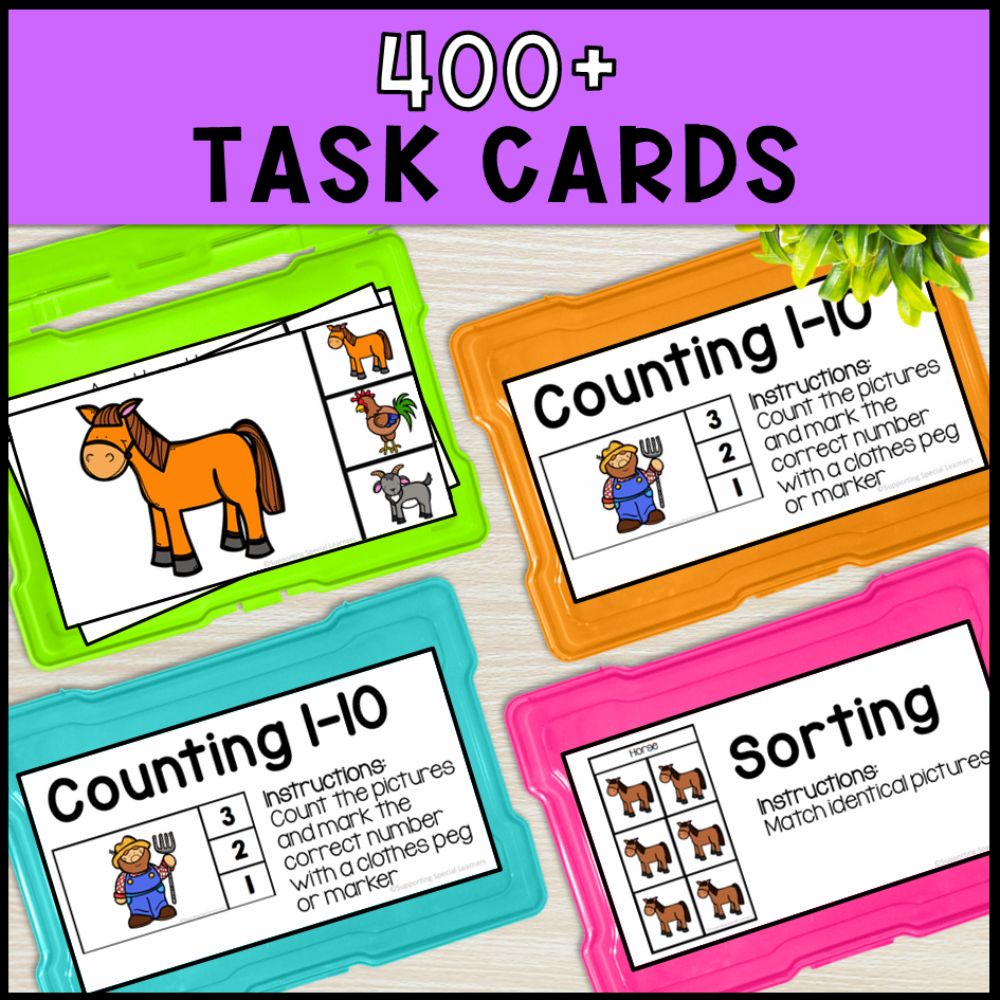 Farm Theme Math and Literacy Centers: Special Education & Kindergarten