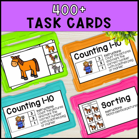 Farm Theme Math and Literacy Centers: Special Education & Kindergarten