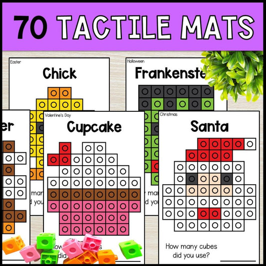 fine motor activities connecting cubes activities - holidays theme 70 tactile mats