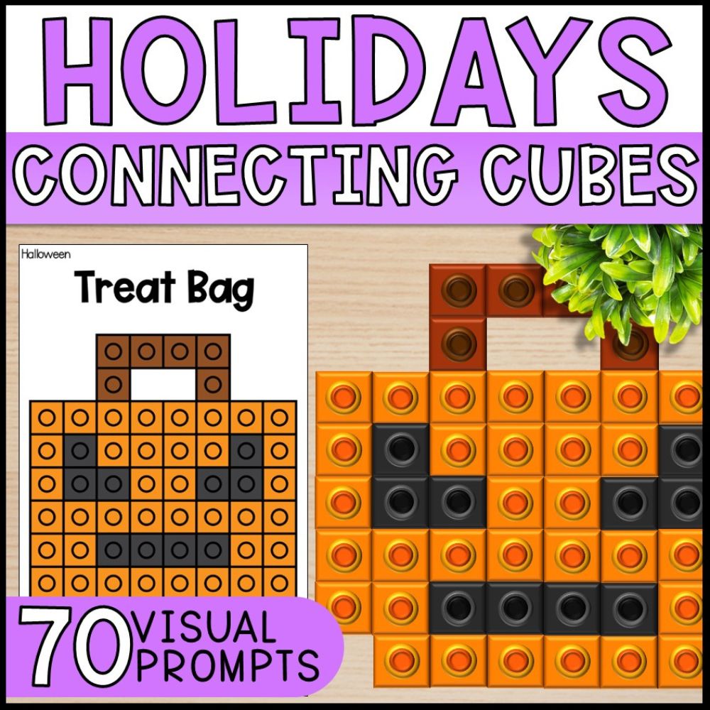 fine motor activities connecting cubes activities - holidays theme cover