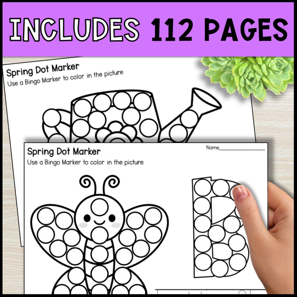 fine motor dot marker bundle for special education - 4 seasons includes 112 pages