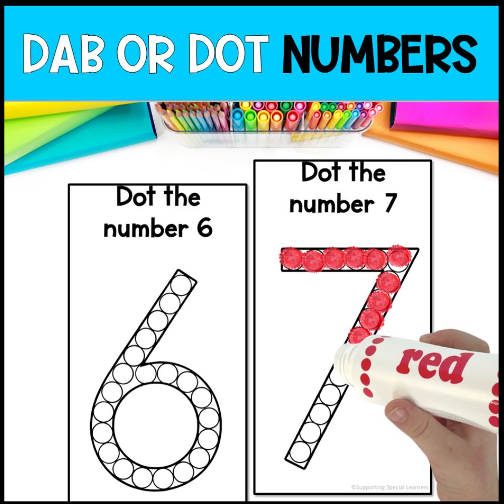 fine motor activity dabbing dotting numbers