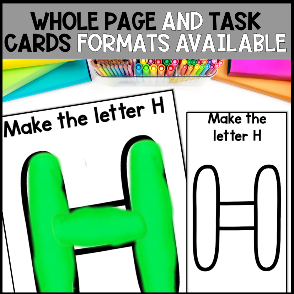 fine motor playdough mats whole page and task cards formats