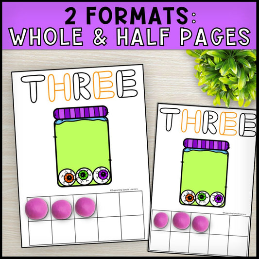 Halloween Playdough Mats - Kindergarten Math Centers and Creativity