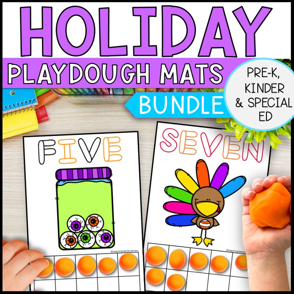 Holiday Playdough Mats - Kindergarten Centers and Fine Motor