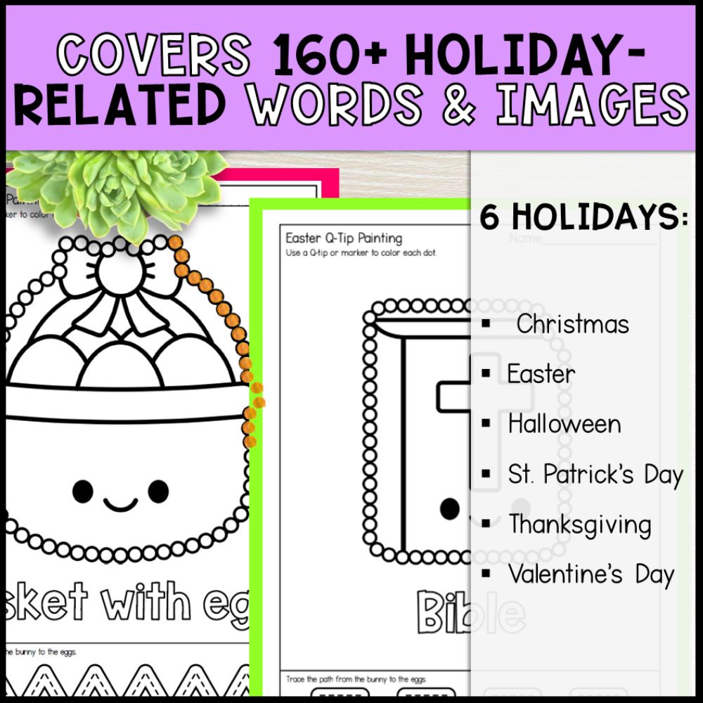 Holidays Themed Centers Bundle - Fine Motor Activities & Worksheets