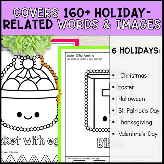 Holidays Themed Centers Bundle - Fine Motor Activities & Worksheets