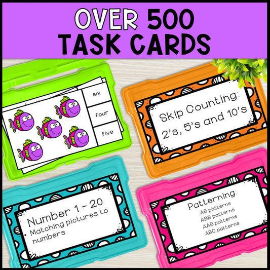 math task boxes over 500 task cards