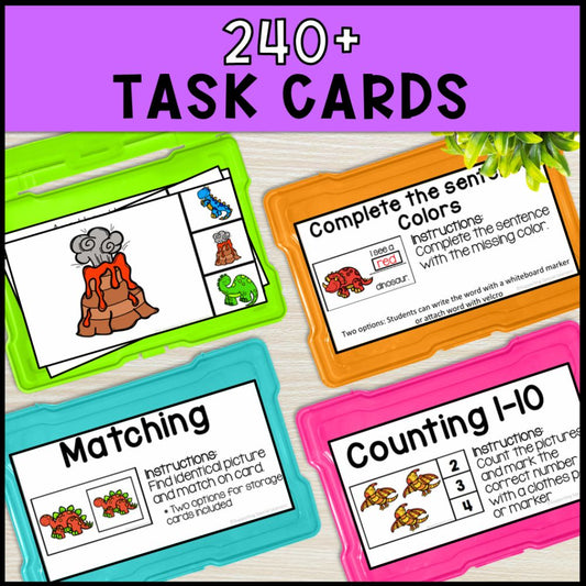Dinosaur Theme Math and Literacy Centers - Special Education