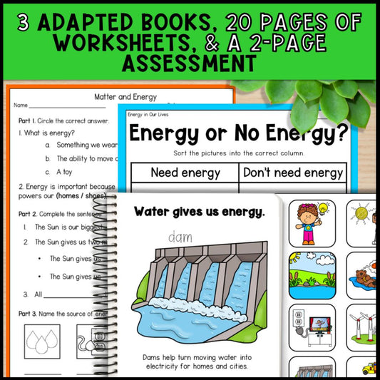 Matter & Energy Sources Grade 1 Adapted Science - Special Education