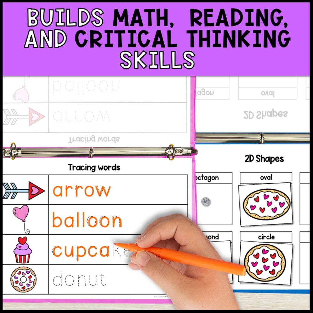 morning work binder valentines day builds math reading and critical thinking skills
