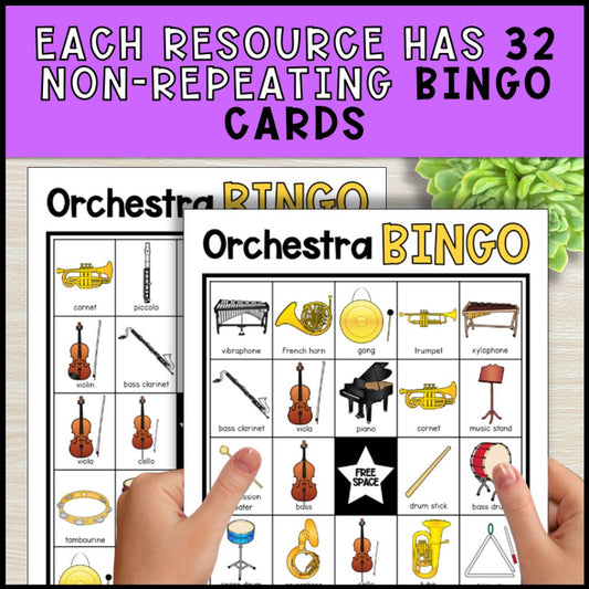 Music Bingo Bundle No Prep - Orchestra and Percussion
