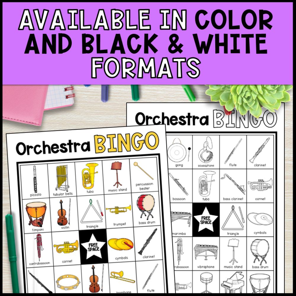 Music Bingo Bundle No Prep - Orchestra and Percussion