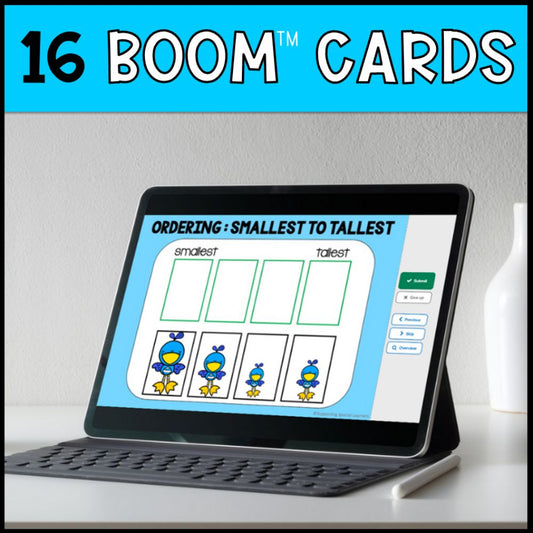Nonstandard Measurement Ordering Images: 16 Boom Cards