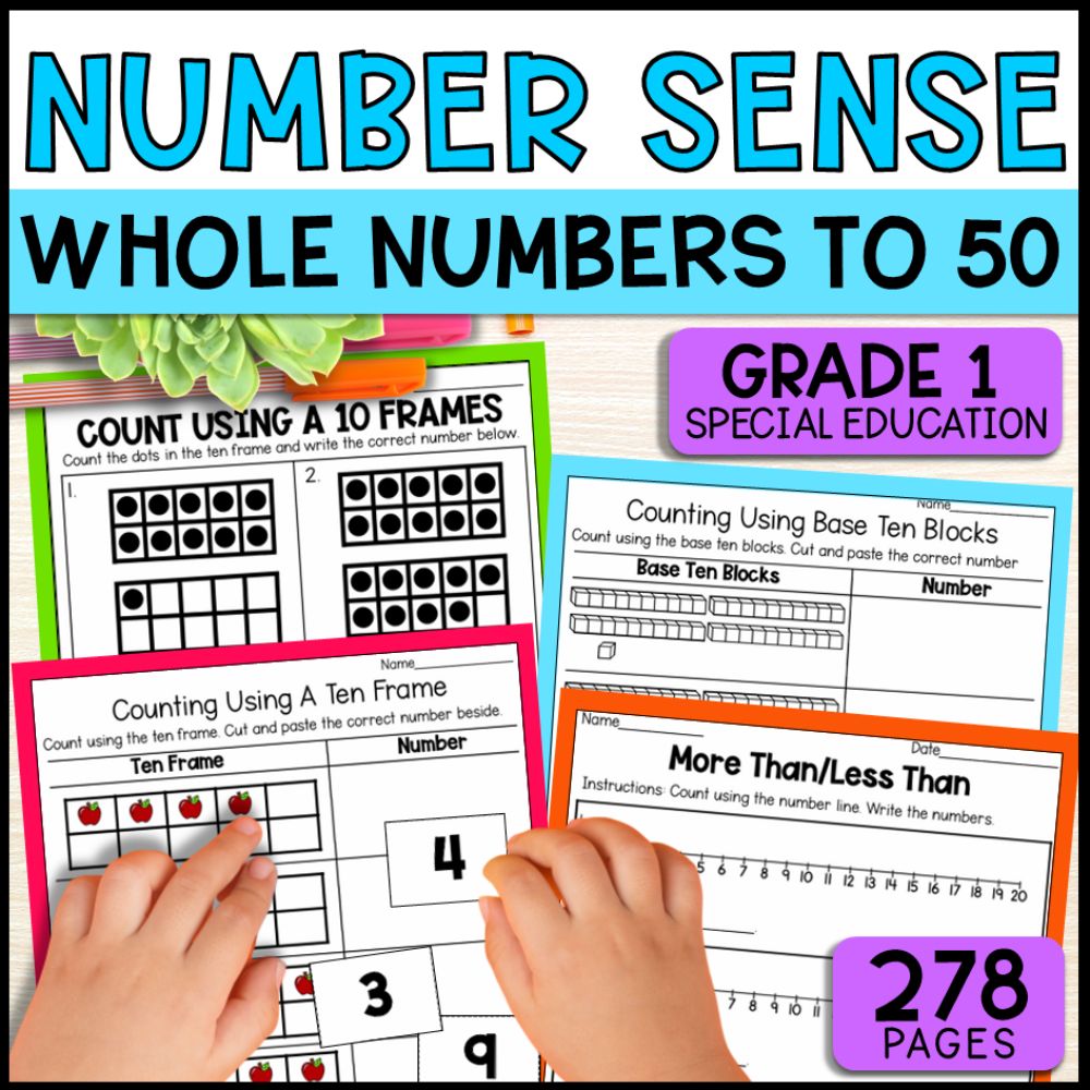 Number Sense Whole Numbers to 50 - 1st Grade Math Special Education