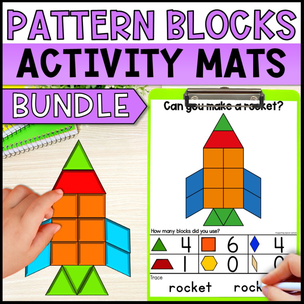 Pattern Block Mats Bundle: Animals, Transportation and Geometry