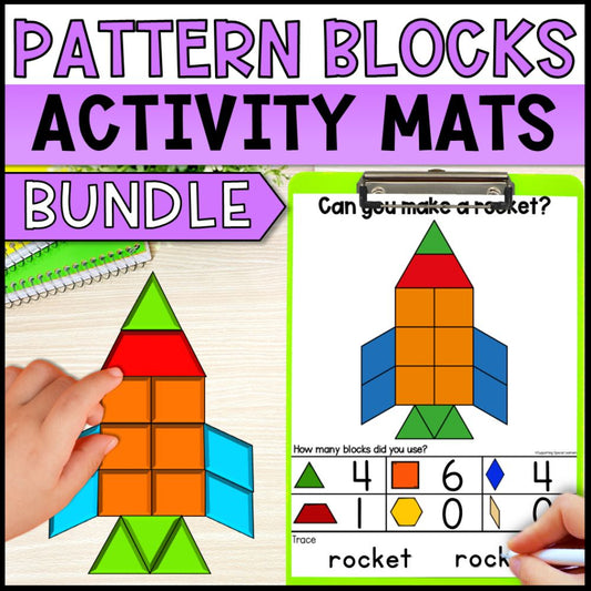 Pattern Block Mats Bundle: Animals, Transportation and Geometry