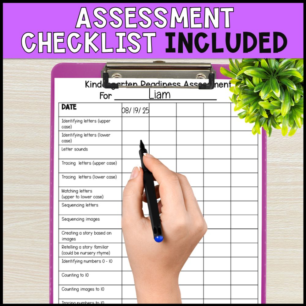 pre-k summer packet and kindergarten readiness assessment checklist