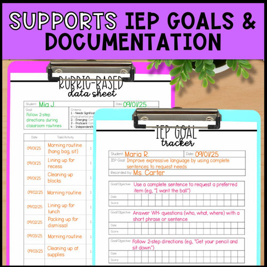 Editable Progress Monitoring & IEP Data Collection Sheets