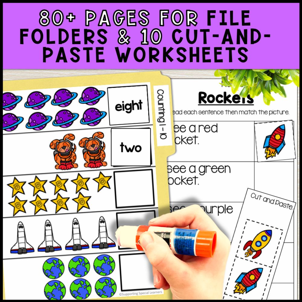 Space Theme Math and Literacy Centers: Special Education & Kindergarten